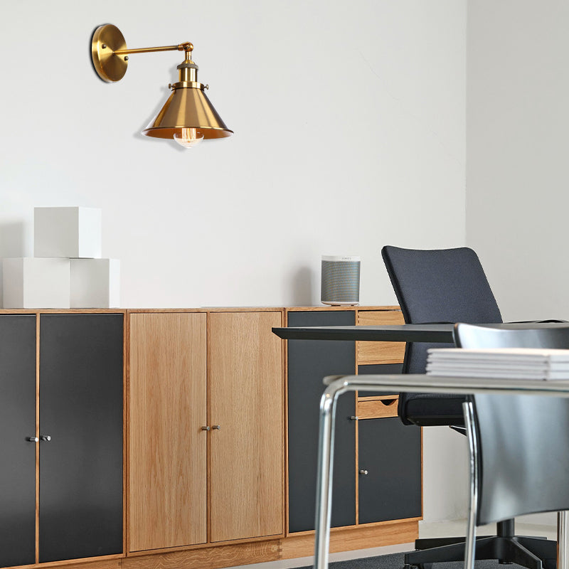 PITA - Applique Murale Intérieur Vintage/Industriel, Noir/Doré/Chromé