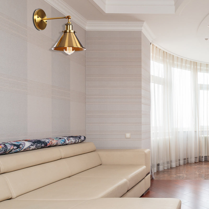 PITA - Applique Murale Intérieur Vintage/Industriel, Noir/Doré/Chromé