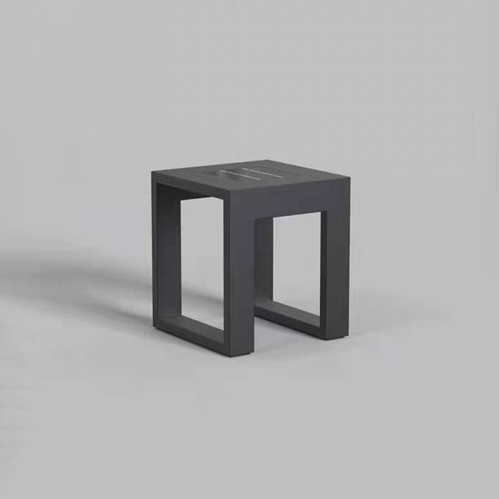 TATO - Table Extérieur Solaire LED Rectangulaire Moderne, Noir