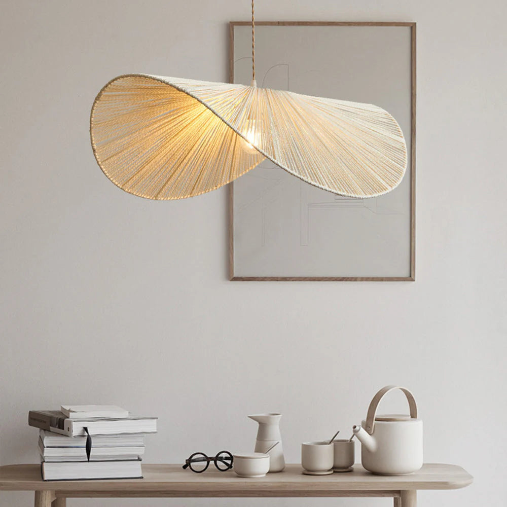 NILA - Suspension Moderne Ronde, Marron/Beige