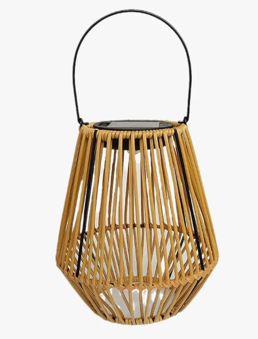 NÉLIA - Lanterne Style Rotin, Solaire