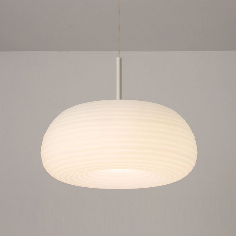 CAYO - Lustre Suspension Tambour Naturel,  Blanc