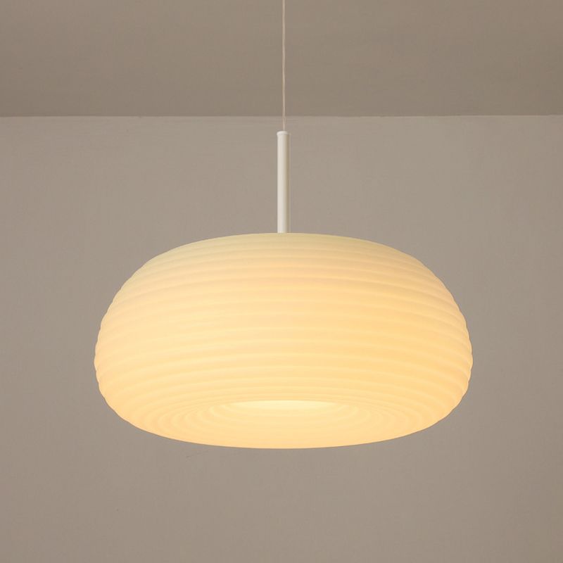 Lustre Suspension Tambour Naturel,  Blanc