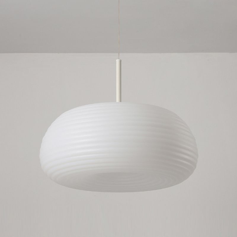CAYO - Lustre Suspension Tambour Naturel,  Blanc