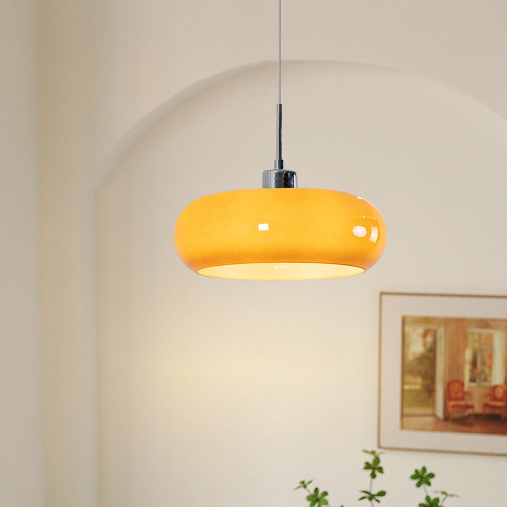 BAYA - Suspension Dôme Nordique, Blanc/Orange