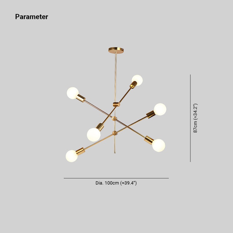 Lustre Suspendu Linéaire Moderne, Doré