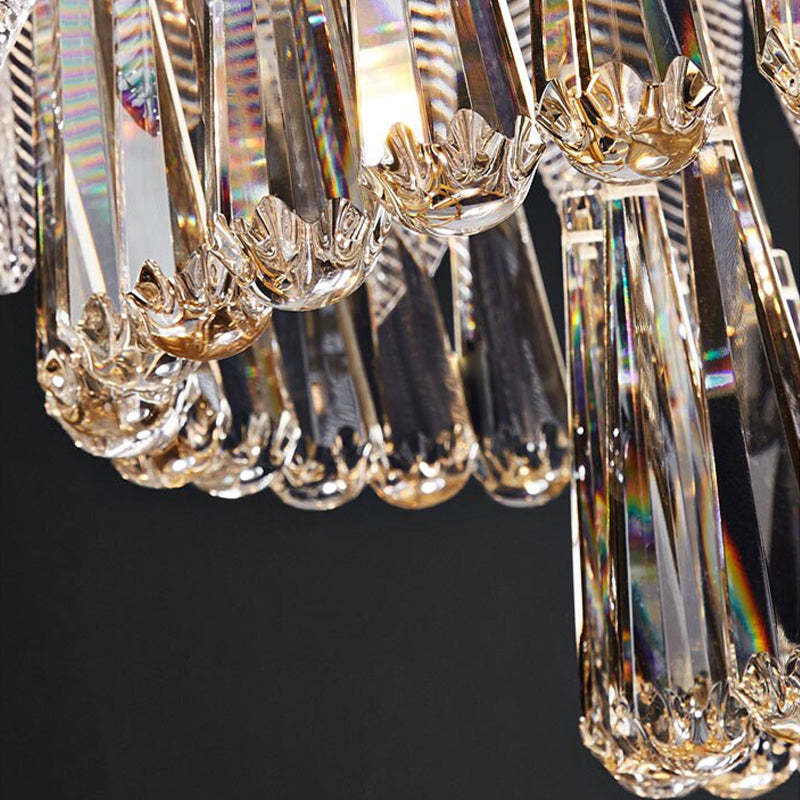 PADO  - Lustre Plume Cristal, Métal/Cristal, Doré.