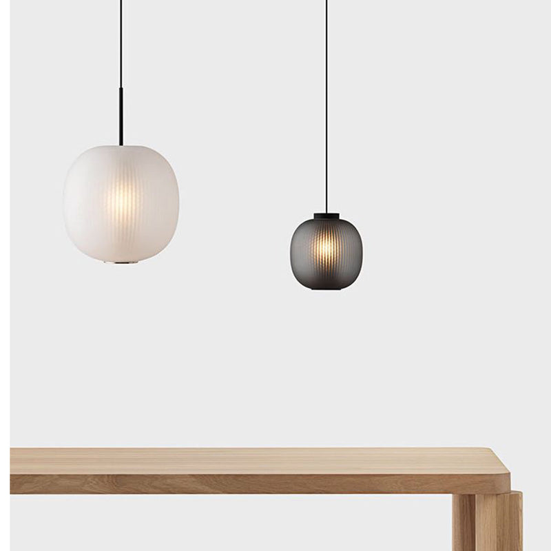 Luminaire Suspension Globe Moderne, Gris Fumé/Blanc