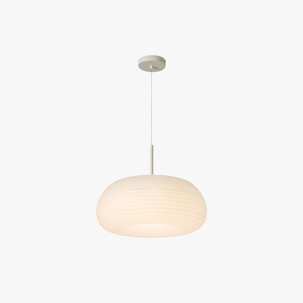 CAYO - Lustre Suspension Tambour Naturel,  Blanc