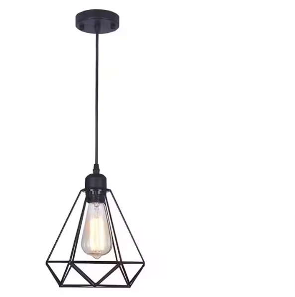 KOLA - Suspension Moderne Cage, métal, noir