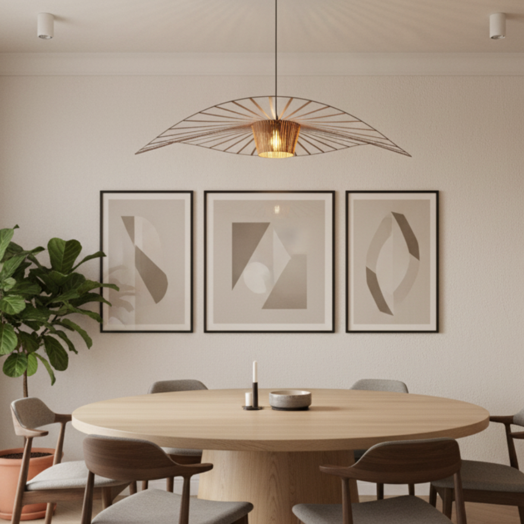 VERTIGO - Luminaire Suspension Moderne, Noir/Blanc/Doré/Marron