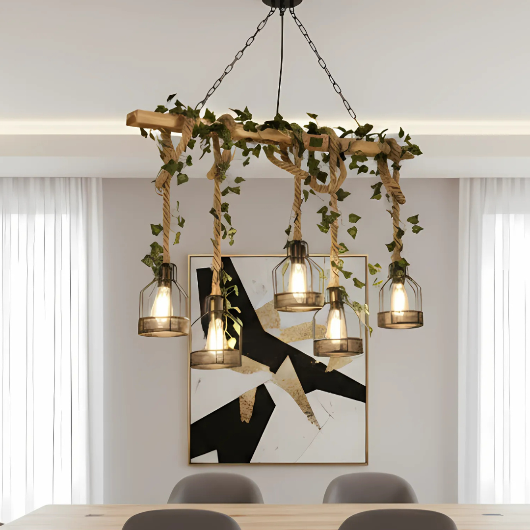 VERDÉ - Lustre Suspension Moderne Bois
