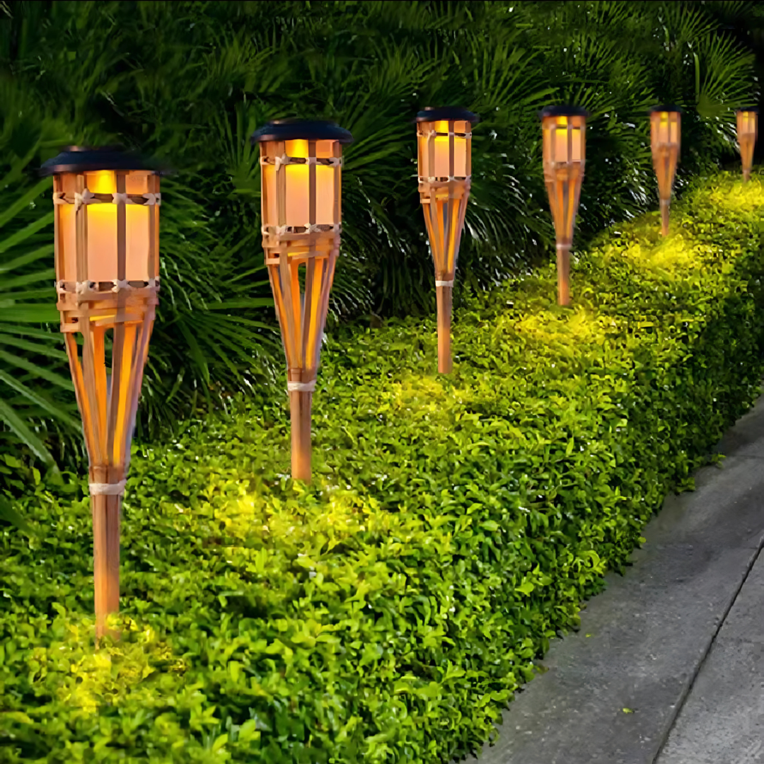 BAMAYA - Lampe Jardin Solaire Bambou
