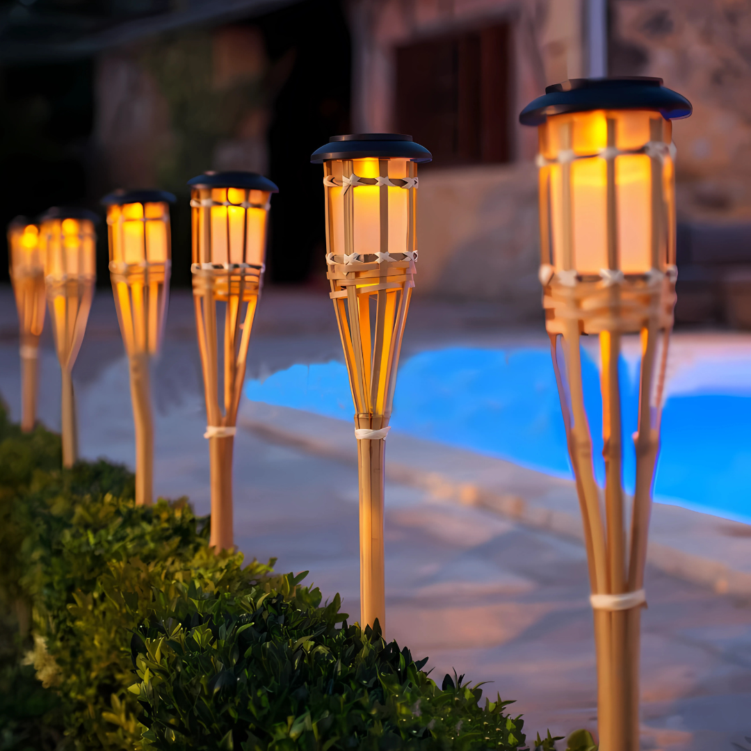 BAMAYA - Lampe Jardin Solaire Bambou