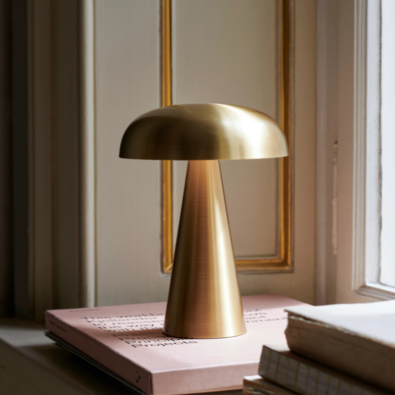 COME - Lampe LED Champignon, Dorée/Argentée/Cuivrée