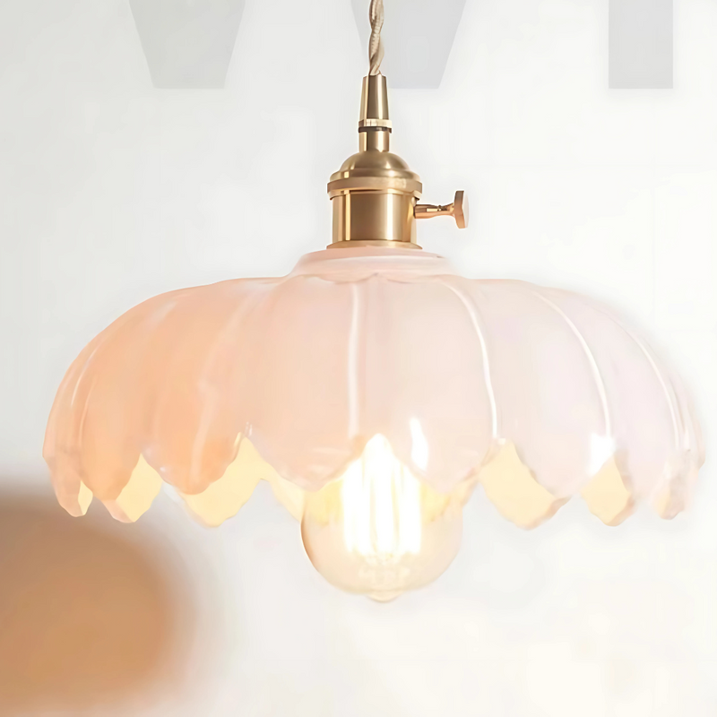 LILA - Suspension Fleur Vintage, Ambre/Bleu/Vert/Blanc/Transparent