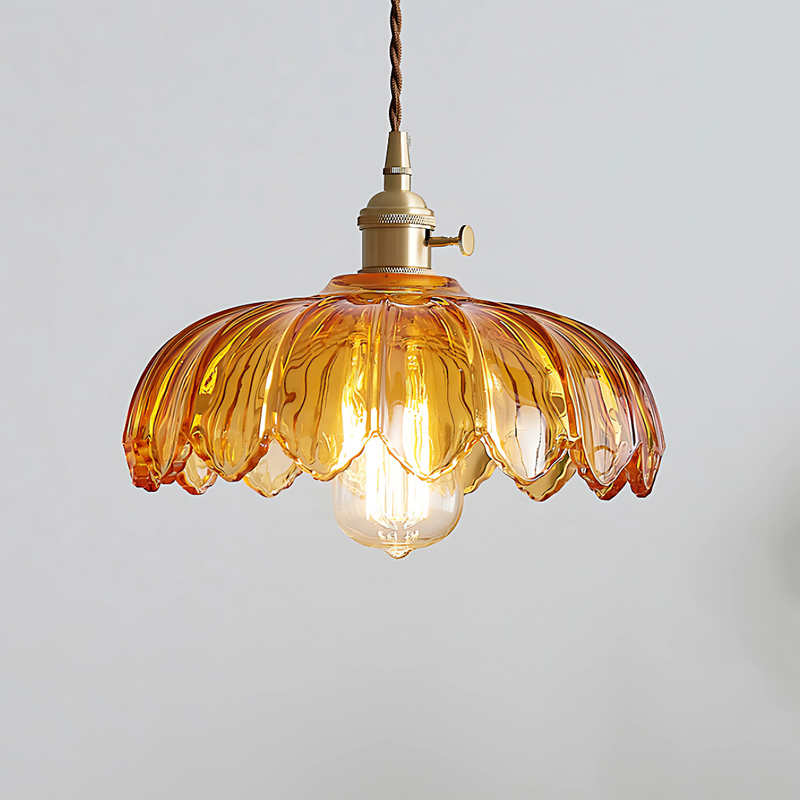 LILA - Suspension Fleur Vintage, Ambre/Bleu/Vert/Blanc/Transparent