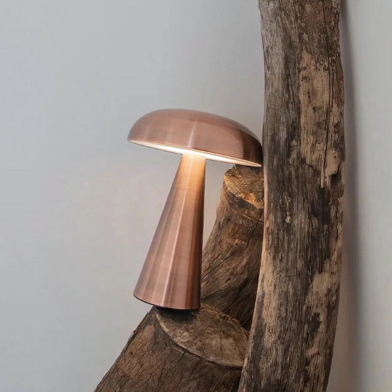 COME - Lampe LED Champignon, Dorée/Argentée/Cuivrée