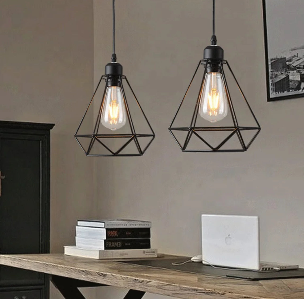 KOLA - Suspension Moderne Cage, métal, noir