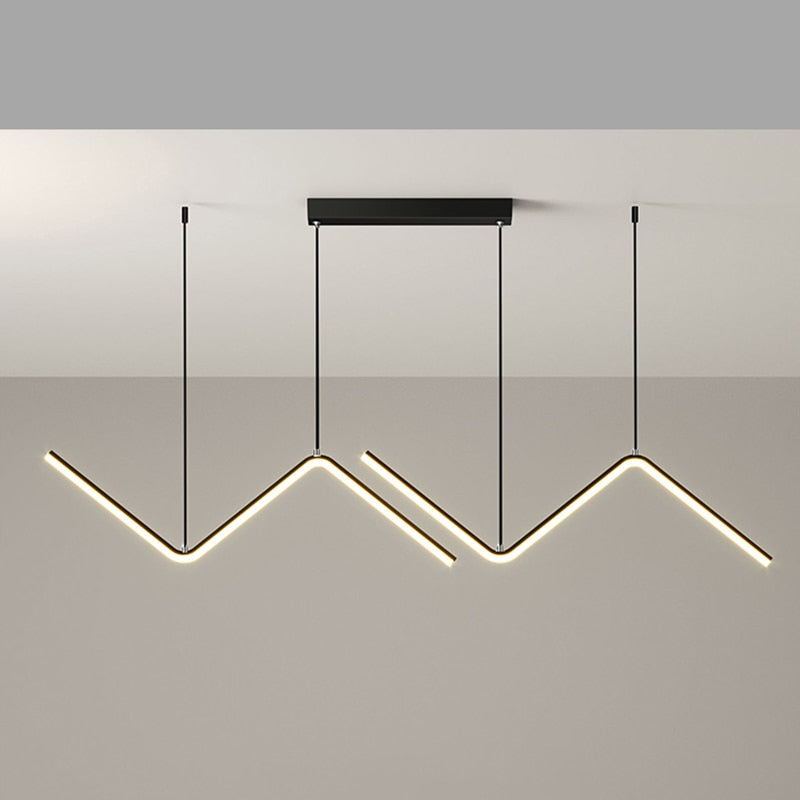 VALA - Luminaire Suspendu Vague Moderne, Métal, Noir/doré