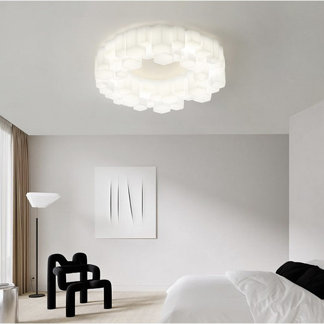 NIDO - Plafonnier LED Nid Moderne, Blanc
