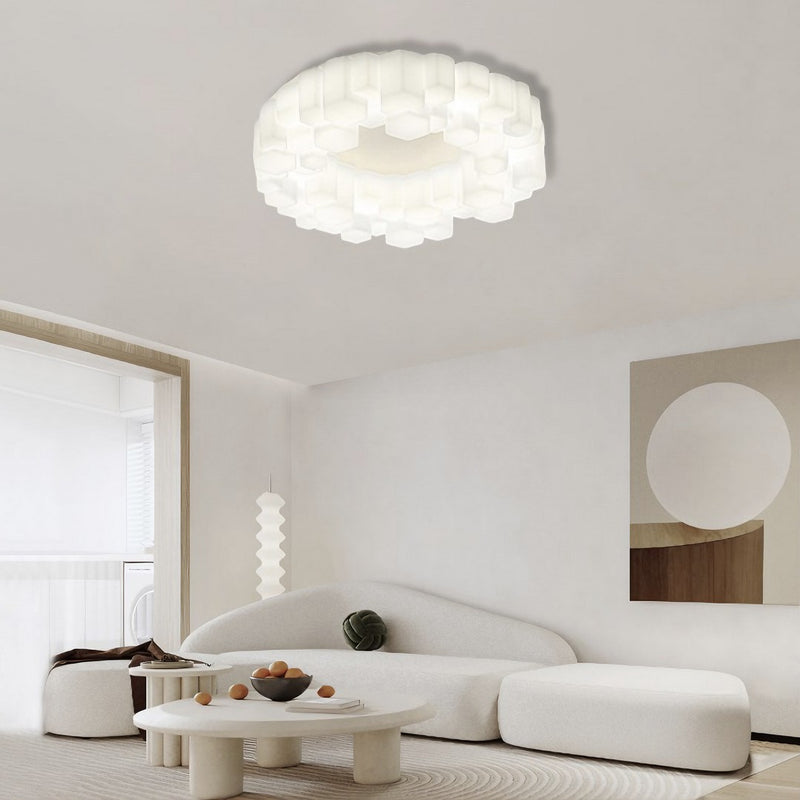 Plafonnier LED Nid Moderne, Blanc