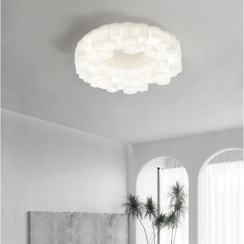 Plafonnier LED Nid Moderne, Blanc