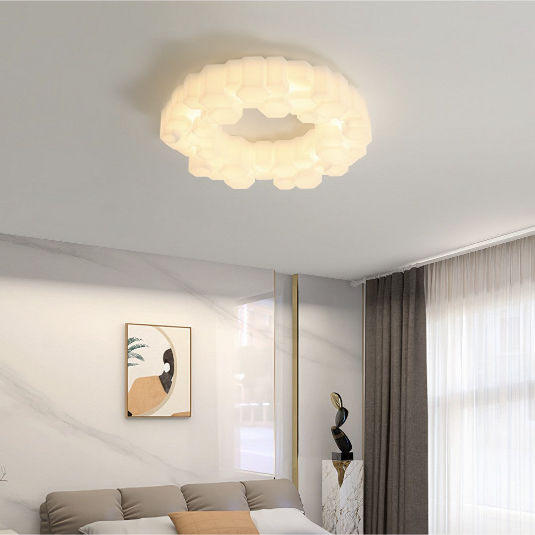 NIDO - Plafonnier LED Nid Moderne, Blanc
