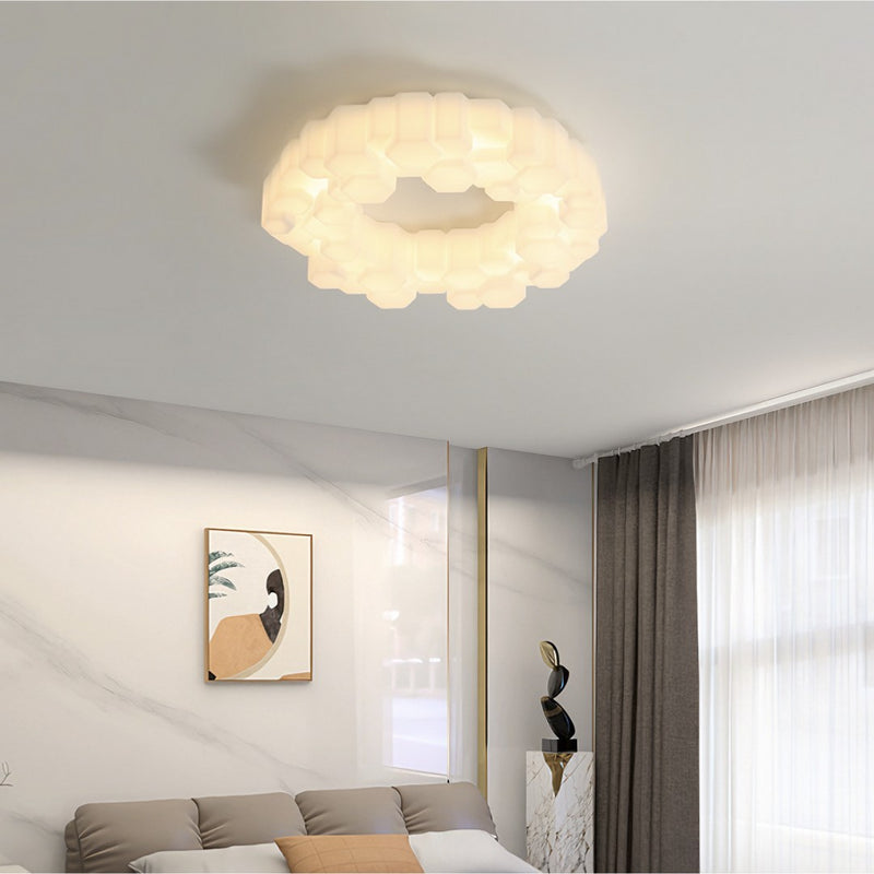 Plafonnier LED Nid Moderne, Blanc