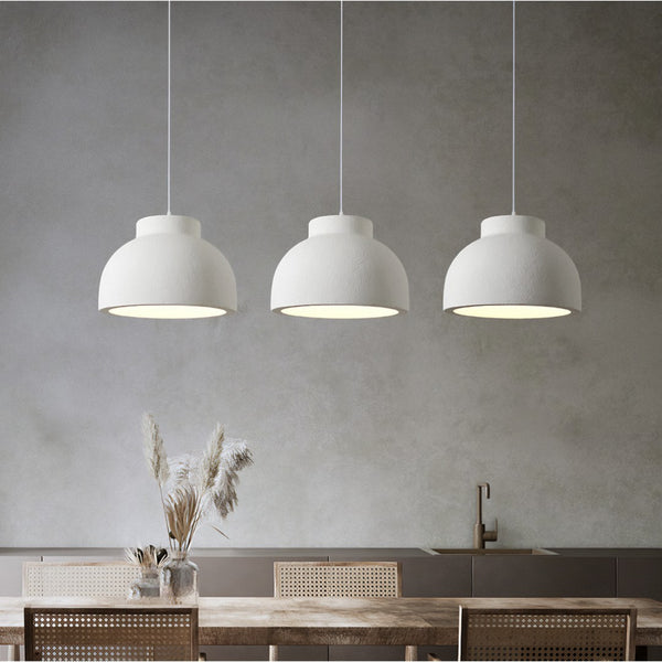 Suspension Moderne Nordique, Blanc/Beige.