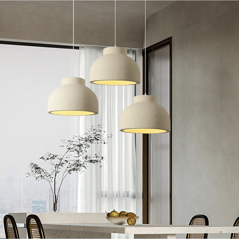 Suspension Moderne Nordique, Blanc/Beige.