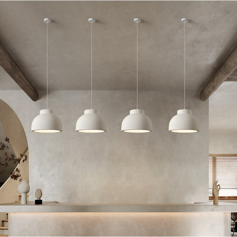 Suspension Moderne Nordique, Blanc/Beige.