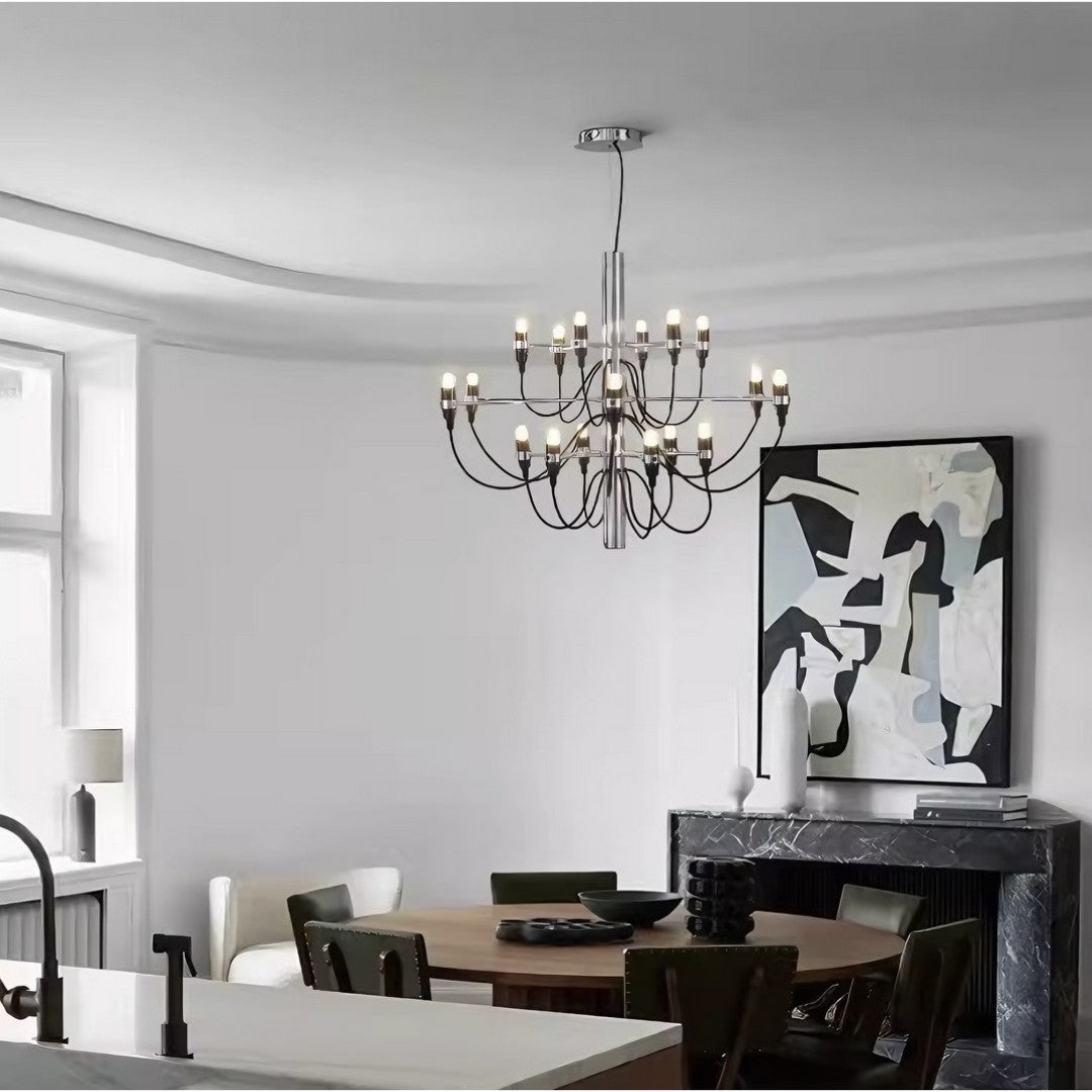 VIXO - Lustre Chandelier Bougeoir Rétro, Métal/Noir.