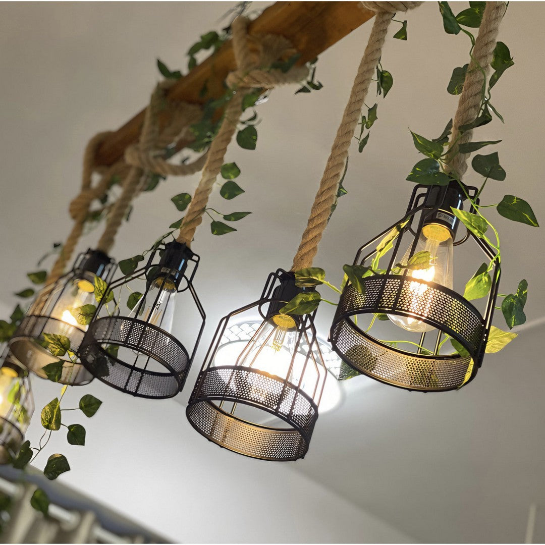 VERDÉ - Lustre Suspension Moderne Bois