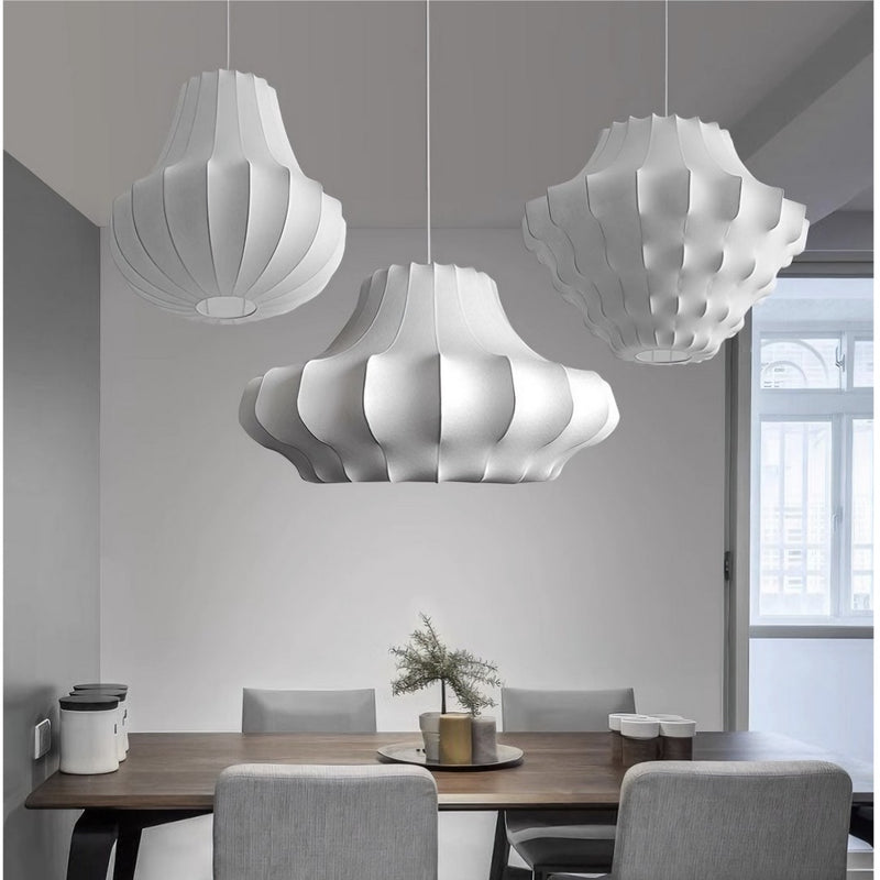 Lustre Suspension Wabi Sabi, Soie Blanc