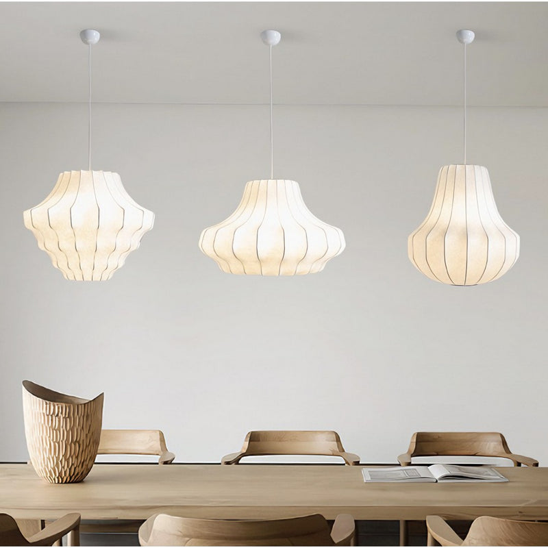 Lustre Suspension Wabi Sabi, Soie Blanc