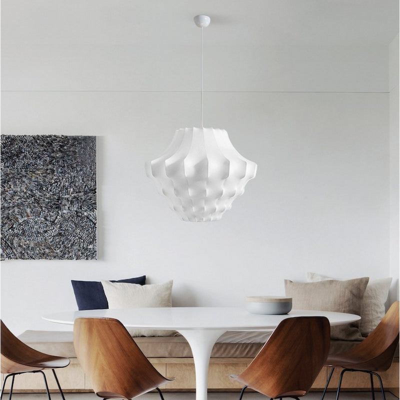 Lustre Suspension Wabi Sabi, Soie Blanc