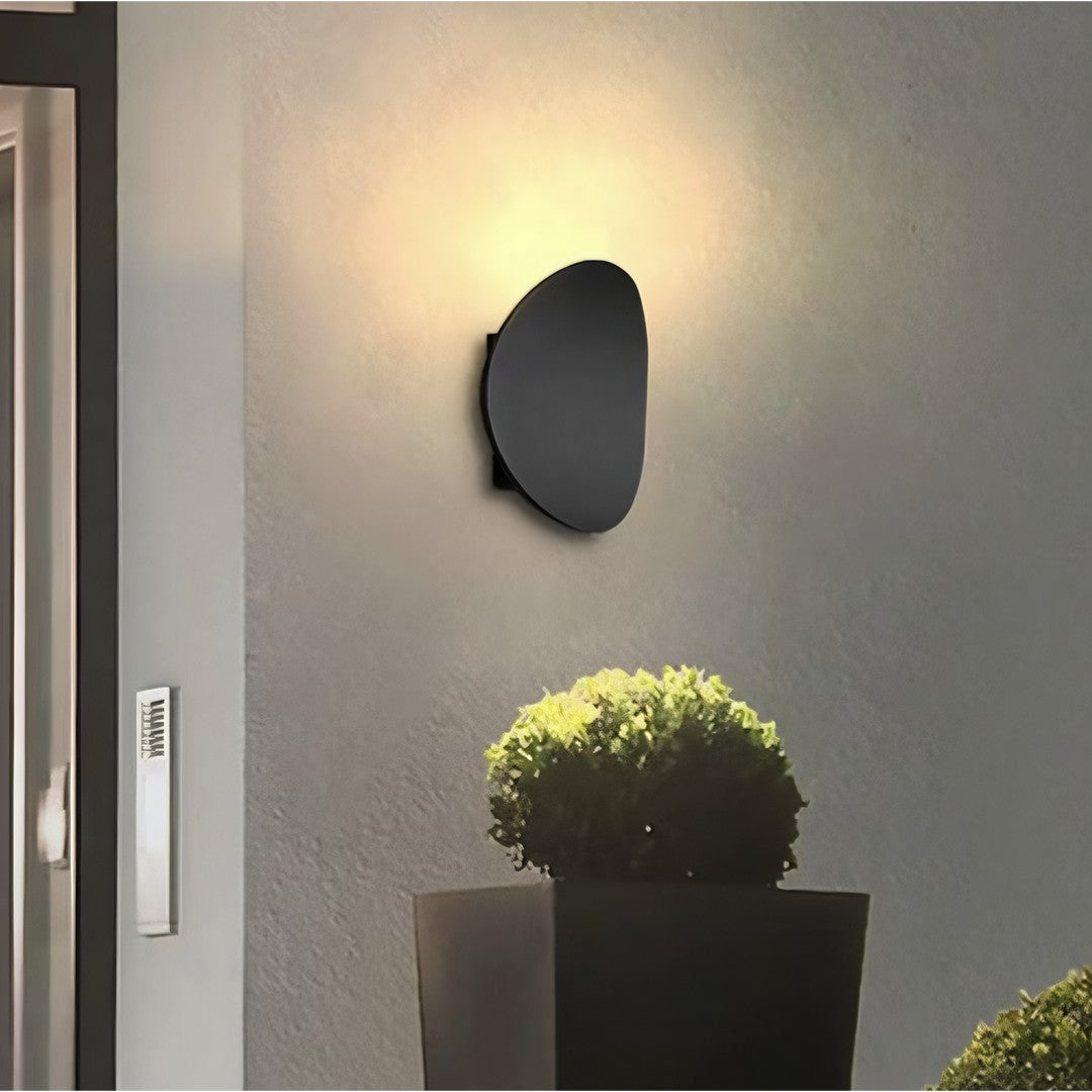 LÉO - Applique Murale Extérieur Moderne, Noir/Gris