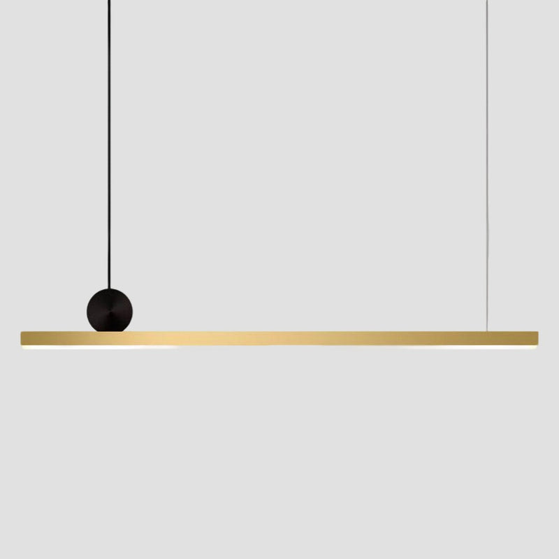 Luminaire Suspension LED Linéaire Moderne, Noir/Doré