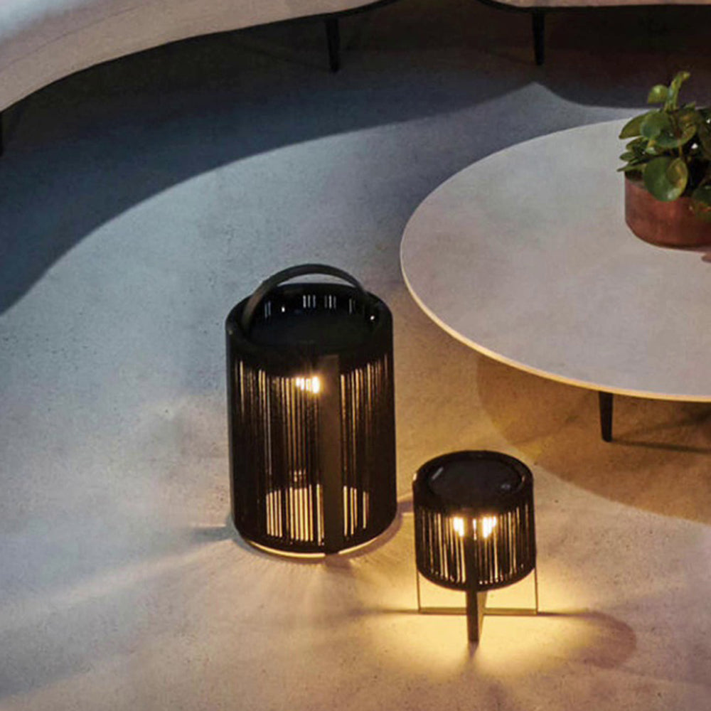 TÉLA - Eclairage Extérieur Solaire Lampe Cylindrique Moderne, Noir