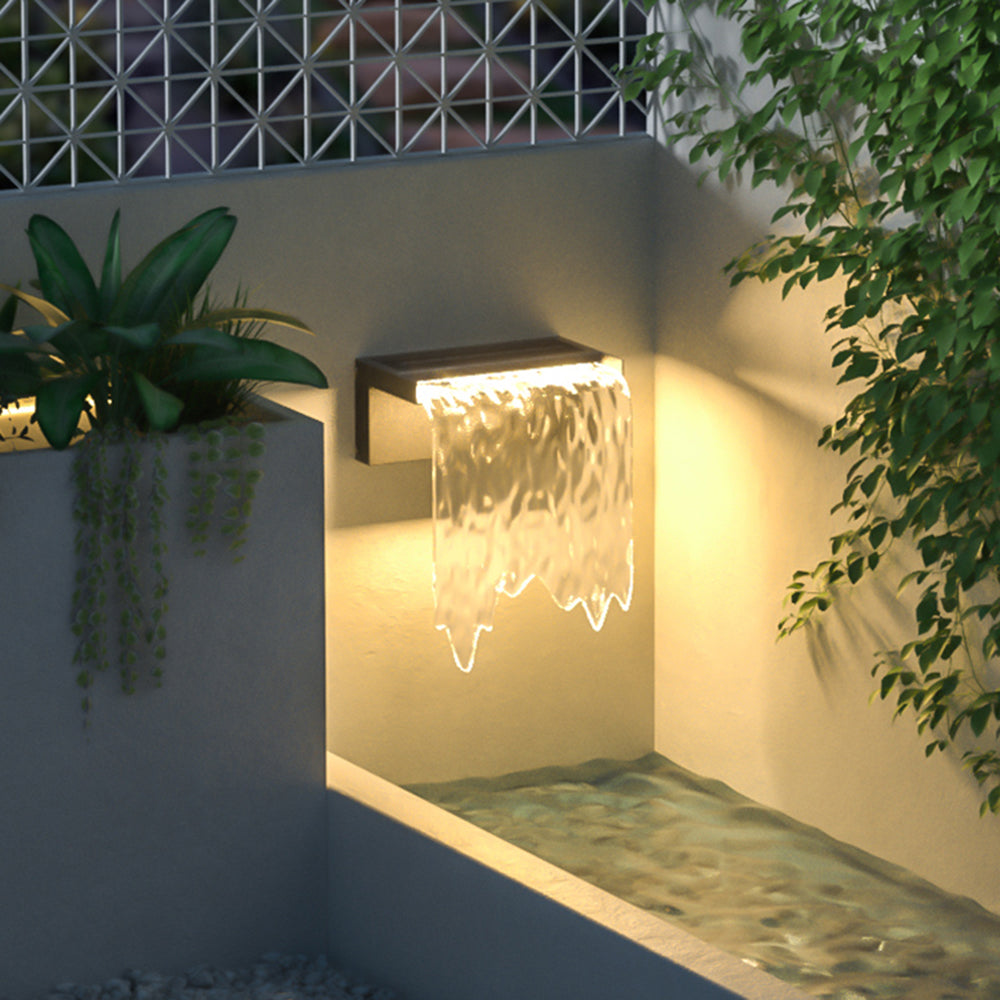 NÉO - Applique Murale Extérieure Solaire Design Fontaine, Noir