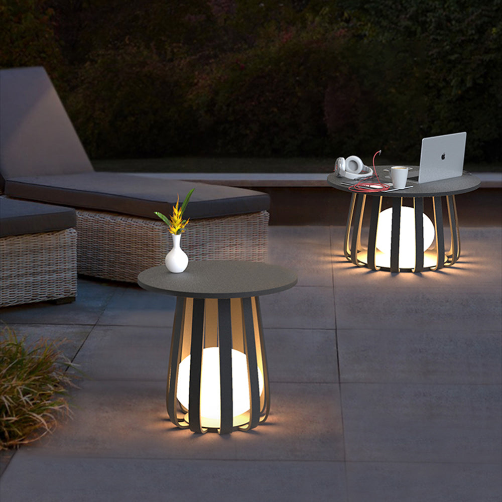 TALA - Eclairage Extérieur Solaire Lampadaire Table Moderne, Noir