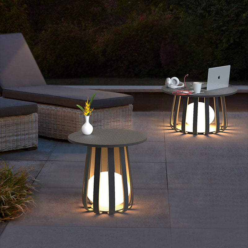 Eclairage Extérieur Solaire Lampadaire Table Moderne, Noir