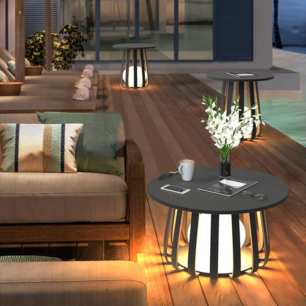 TALA - Eclairage Extérieur Solaire Lampadaire Table Moderne, Noir