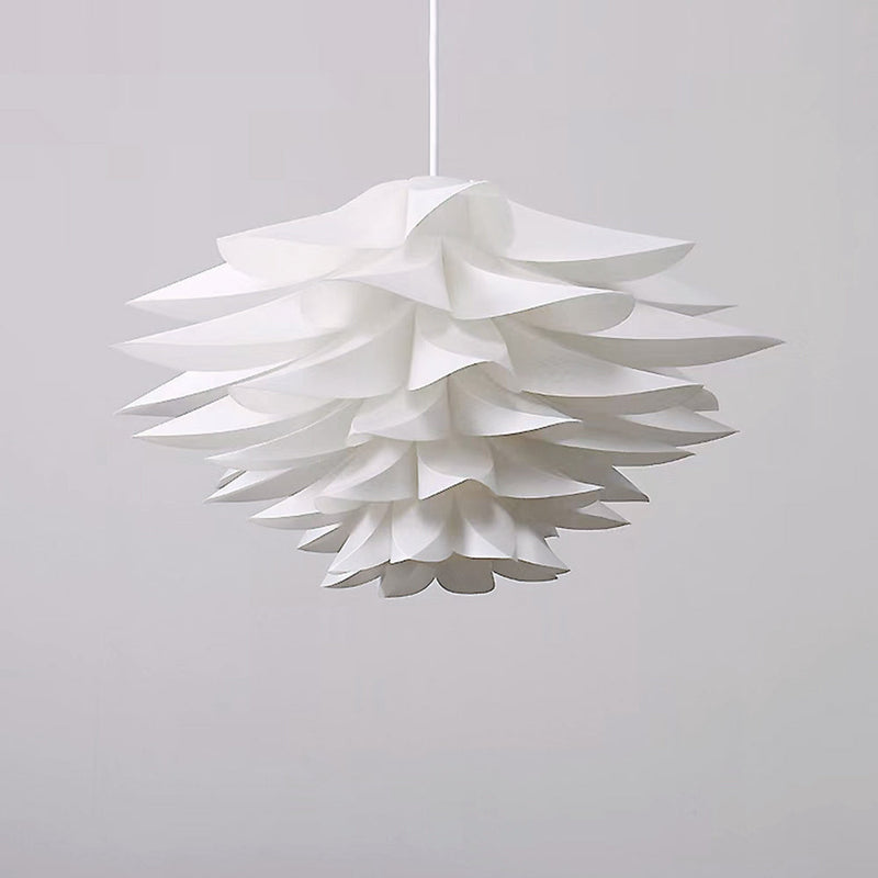 Lustre Suspension Fleur Moderne, Métal/PVC, Blanc.