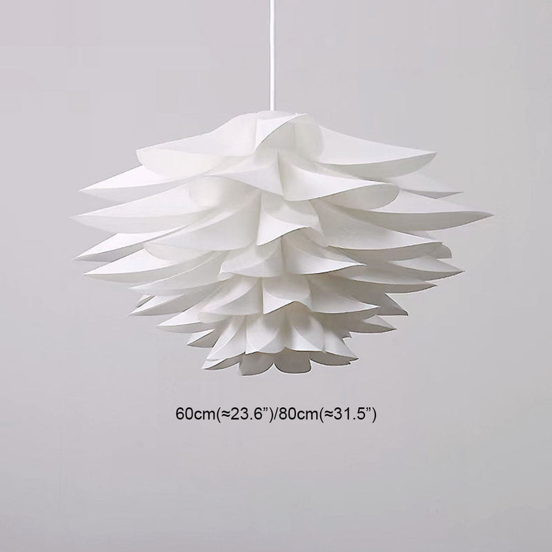 Lustre Suspension Fleur Moderne, Métal/PVC, Blanc.