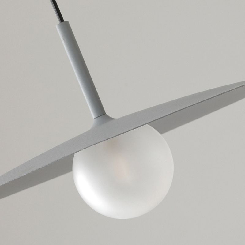 DUCCI - Lustre Suspension Dôme Moderne, Métal/Verre, Noir/Blanc/Gris