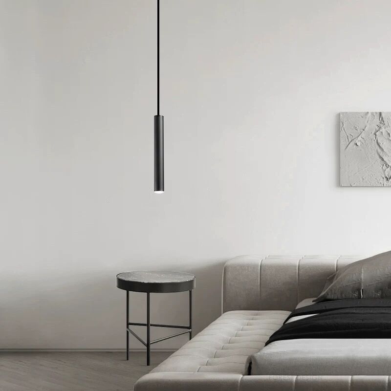 LINI - Luminaire Suspension Cylindrique Moderne, Noir