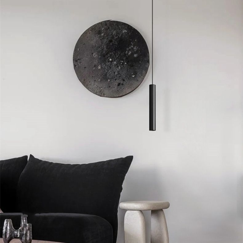 LINI - Luminaire Suspension Cylindrique Moderne, Noir