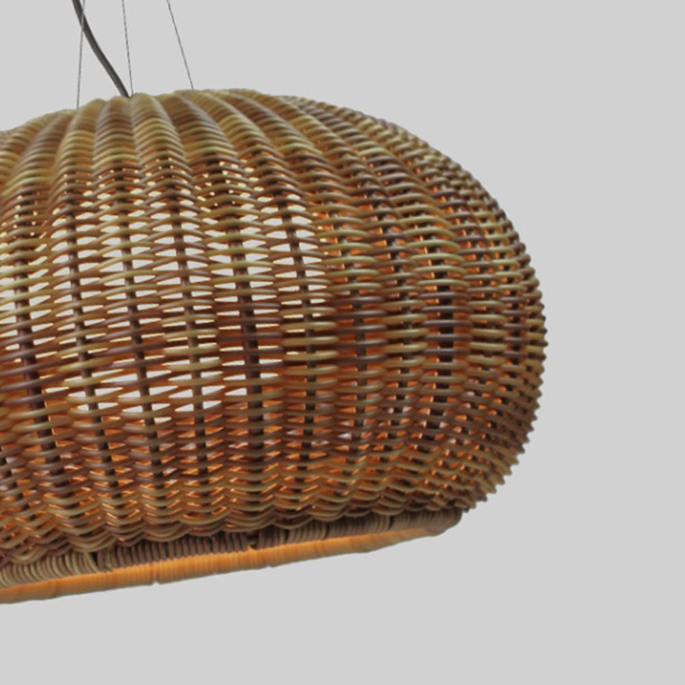 TALIA - Luminaire Suspension Extérieure, Style Rotin